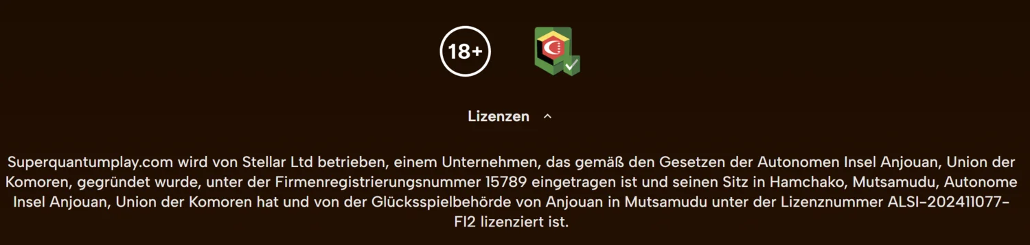 SuperQuantumPlay Casino Lizenz und Sicherheit