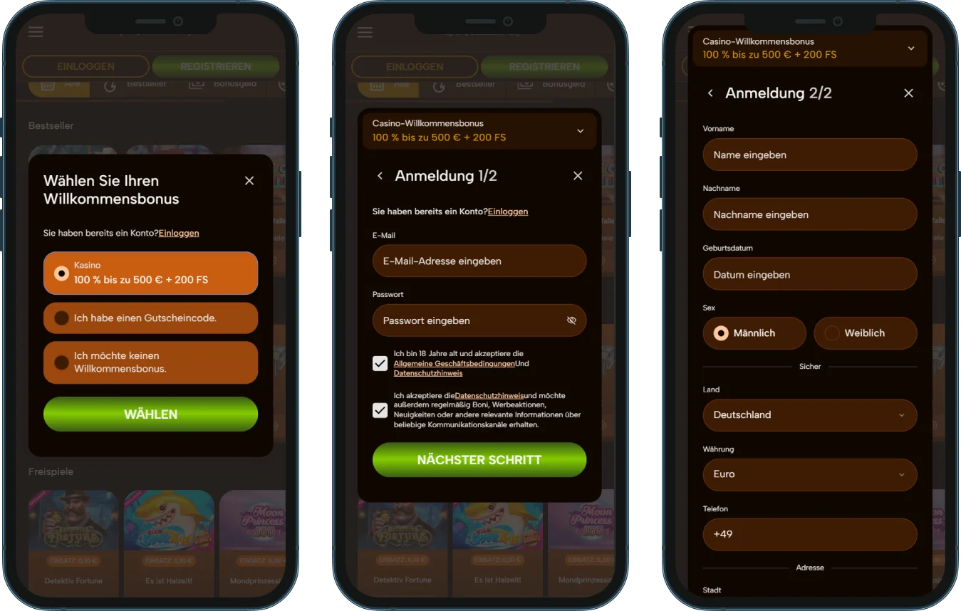 SuperQuantumPlay Casino Registrierung und Login